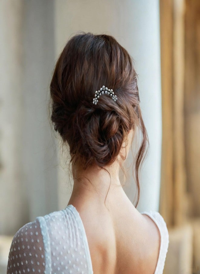 DeepSexual 2Pcs Pearl and Flower U-Shaped Hair Pins for Buns, Vintage Metal Hair Comb, Styling Accessories for Women - Image 5
